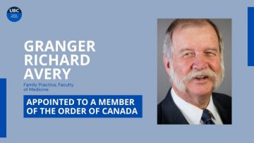 Dr. Granger Richard Avery Appointed to the Order of Canada