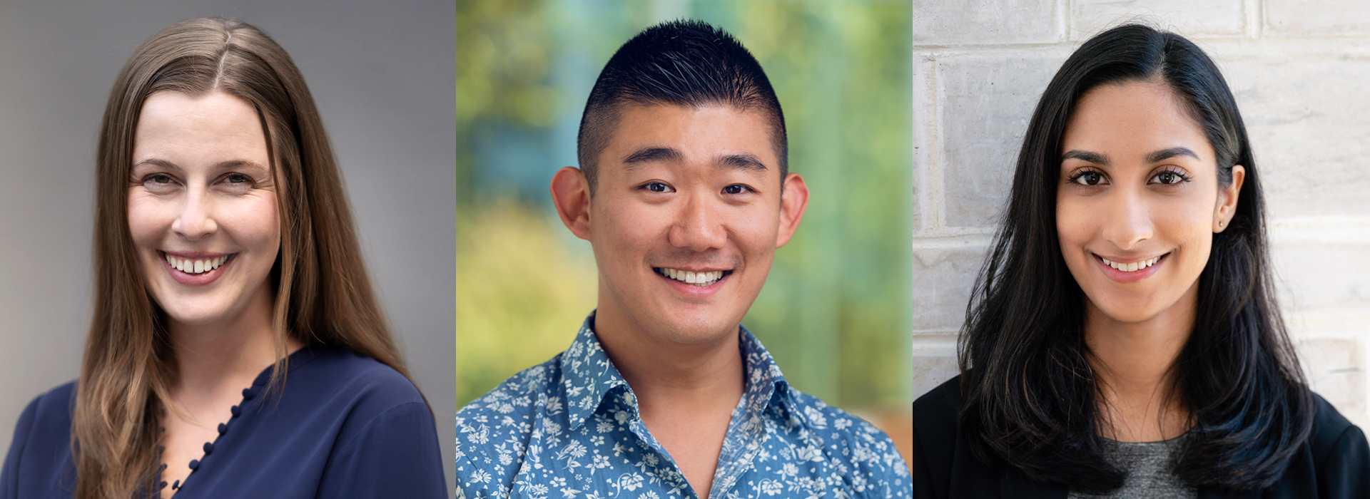 Portraits of three resident doctors